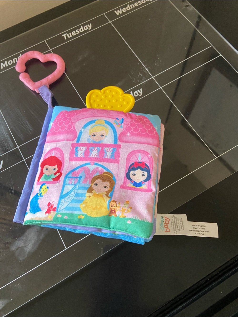 Disney Princess Pink and Blue Soft Cloth Activity Book with Teether